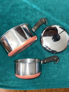 Revere ware copper and 1 and  2 qt size. Vintage